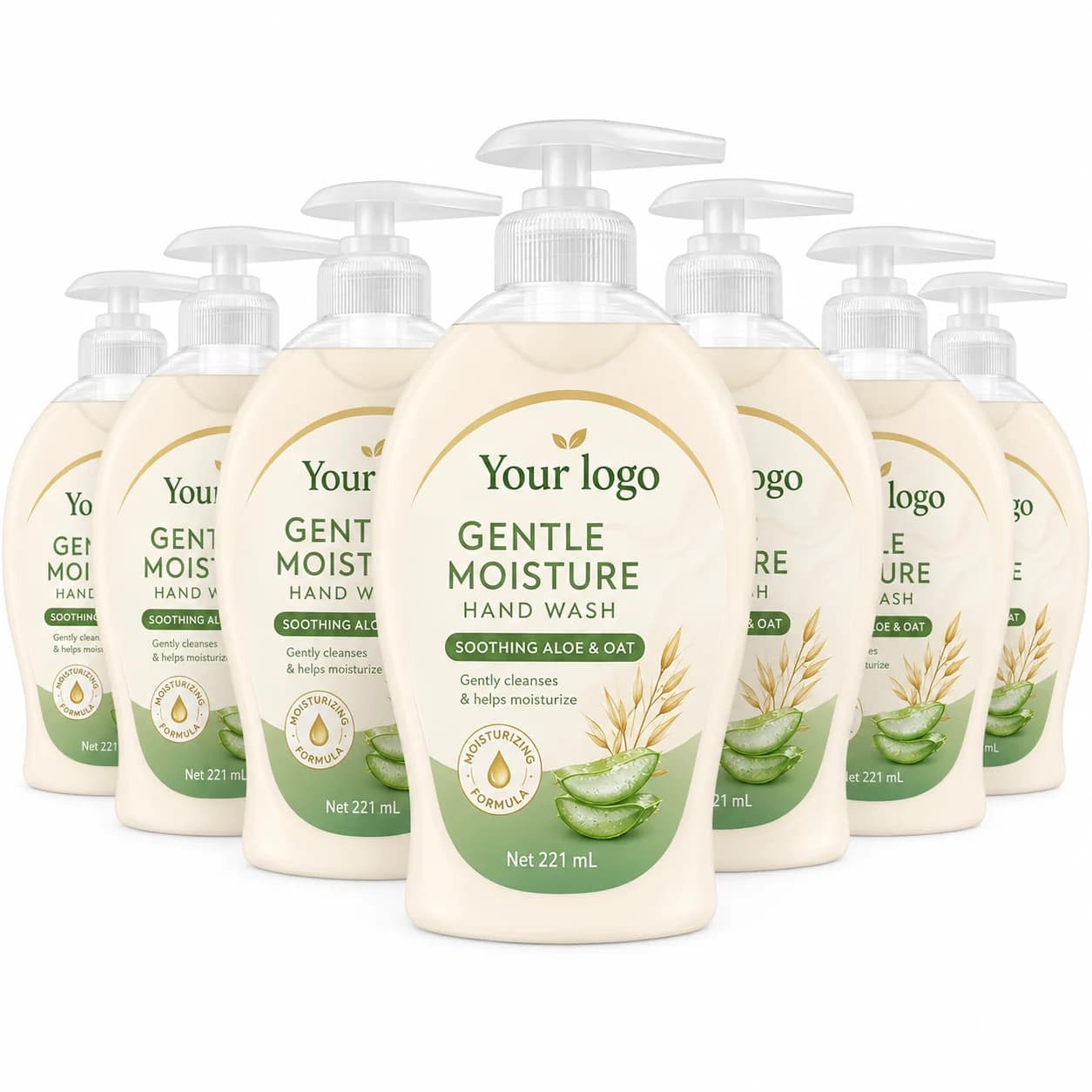 Your Logo aloe vera moisturizing liquid hand soap packaging reference