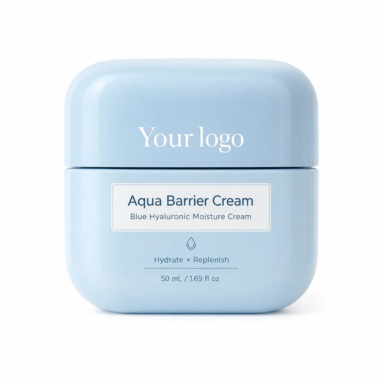 YOUR LOGO private-label aqua barrier hyaluronic cream packaging concept, 50 mL / 1.69 fl oz
