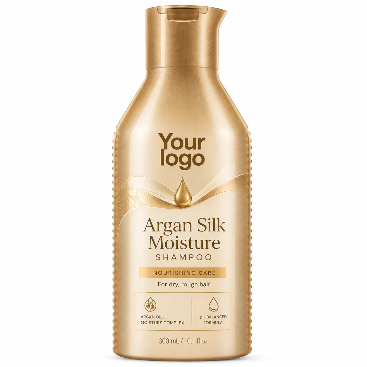 YOUR LOGO private-label argan silk moisture shampoo packaging concept