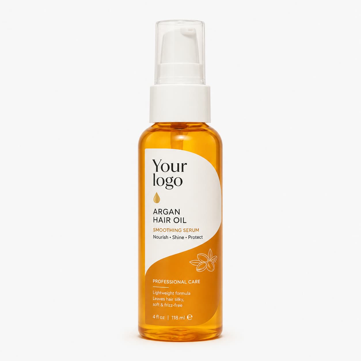 Your Logo argan smoothing hair oil serum packaging reference