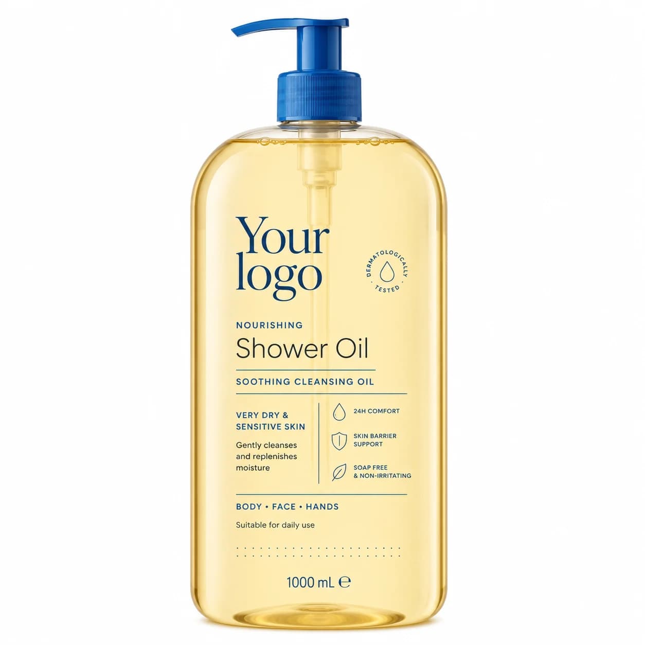Your Logo nourishing shower oil packaging reference