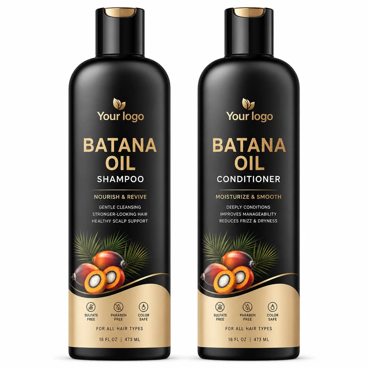 Your Logo batana oil body lotion packaging reference