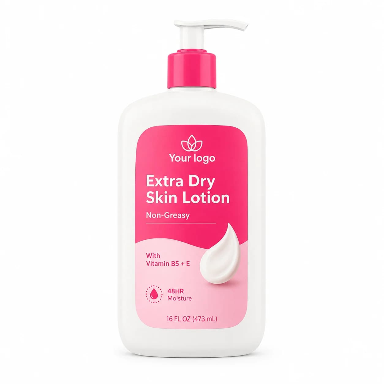 Your Logo vitamin b5 and e body lotion packaging reference