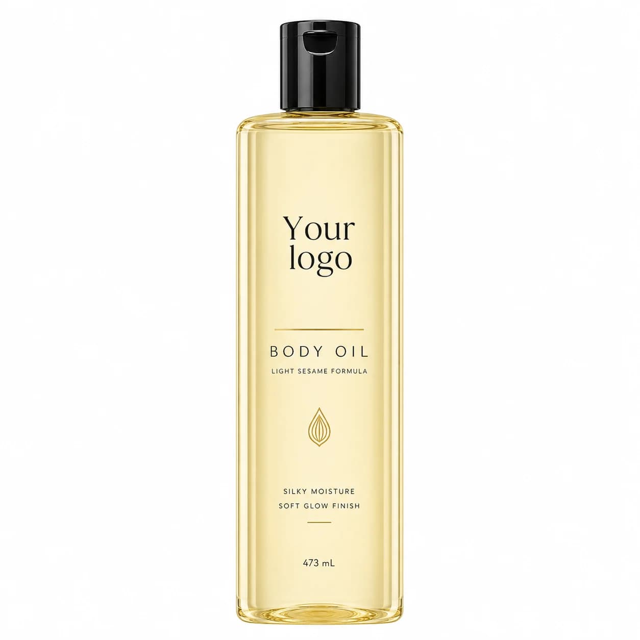 Your Logo body oil light sesame formula packaging reference