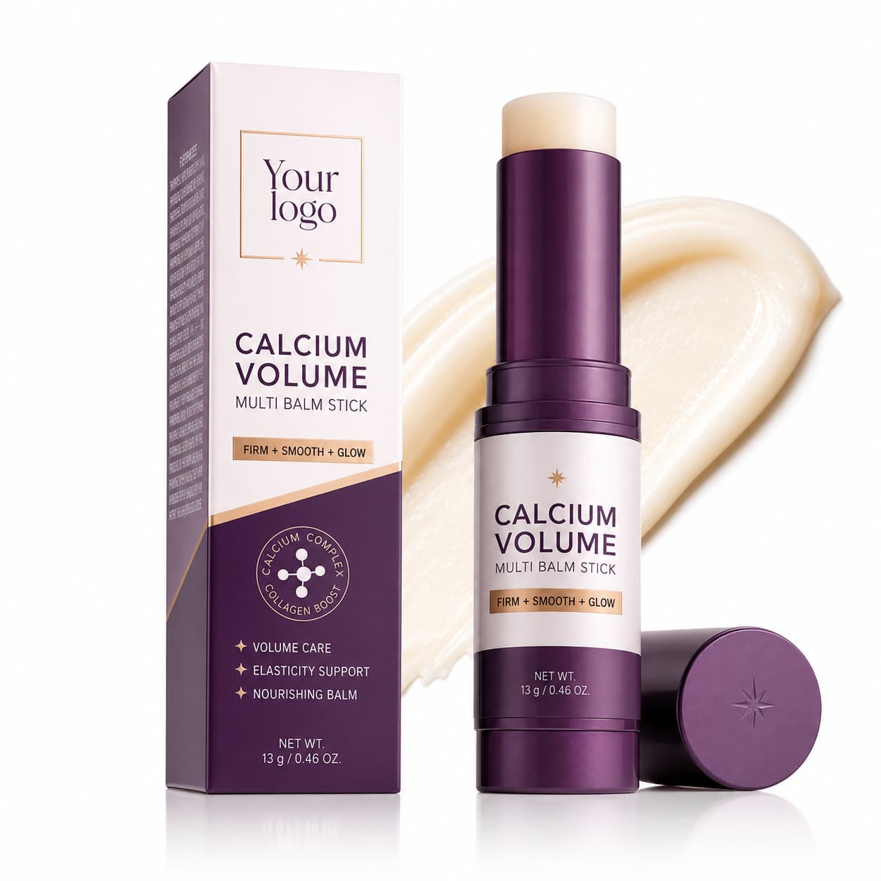 Your Logo calcium volume multi balm stick packaging reference
