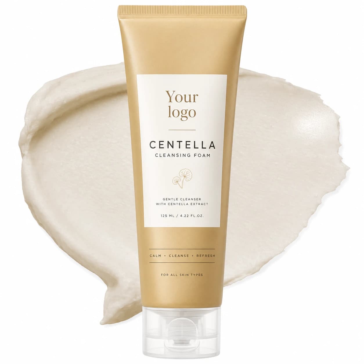 Your Logo centella gentle cleansing foam tube, 125 mL