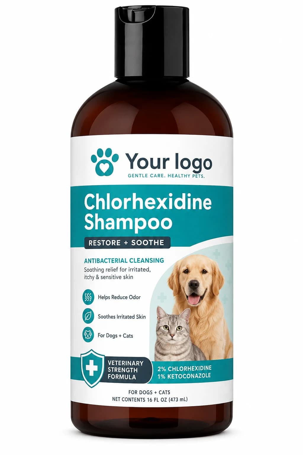 Your Logo chlorhexidine pet shampoo reference packaging reference