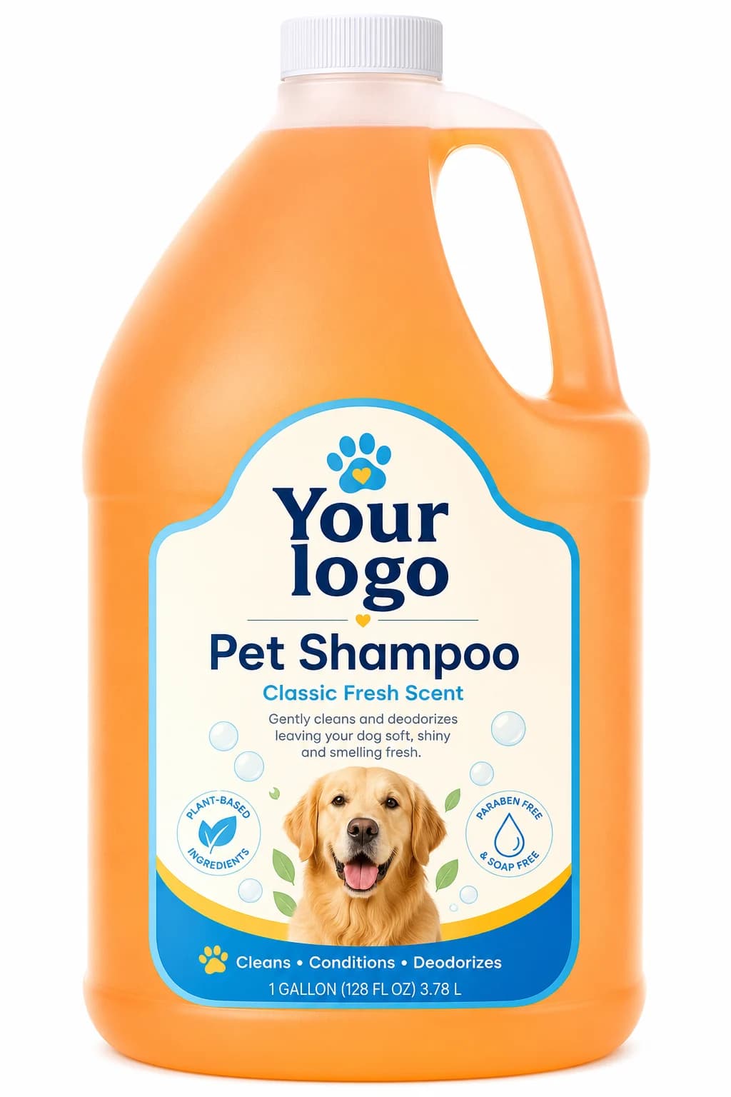 Your Logo clean scent pet shampoo packaging reference