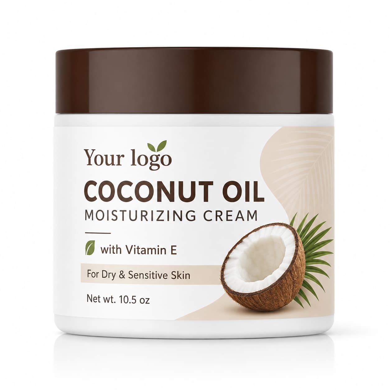 Your Logo coconut oil moisturizing cream packaging reference