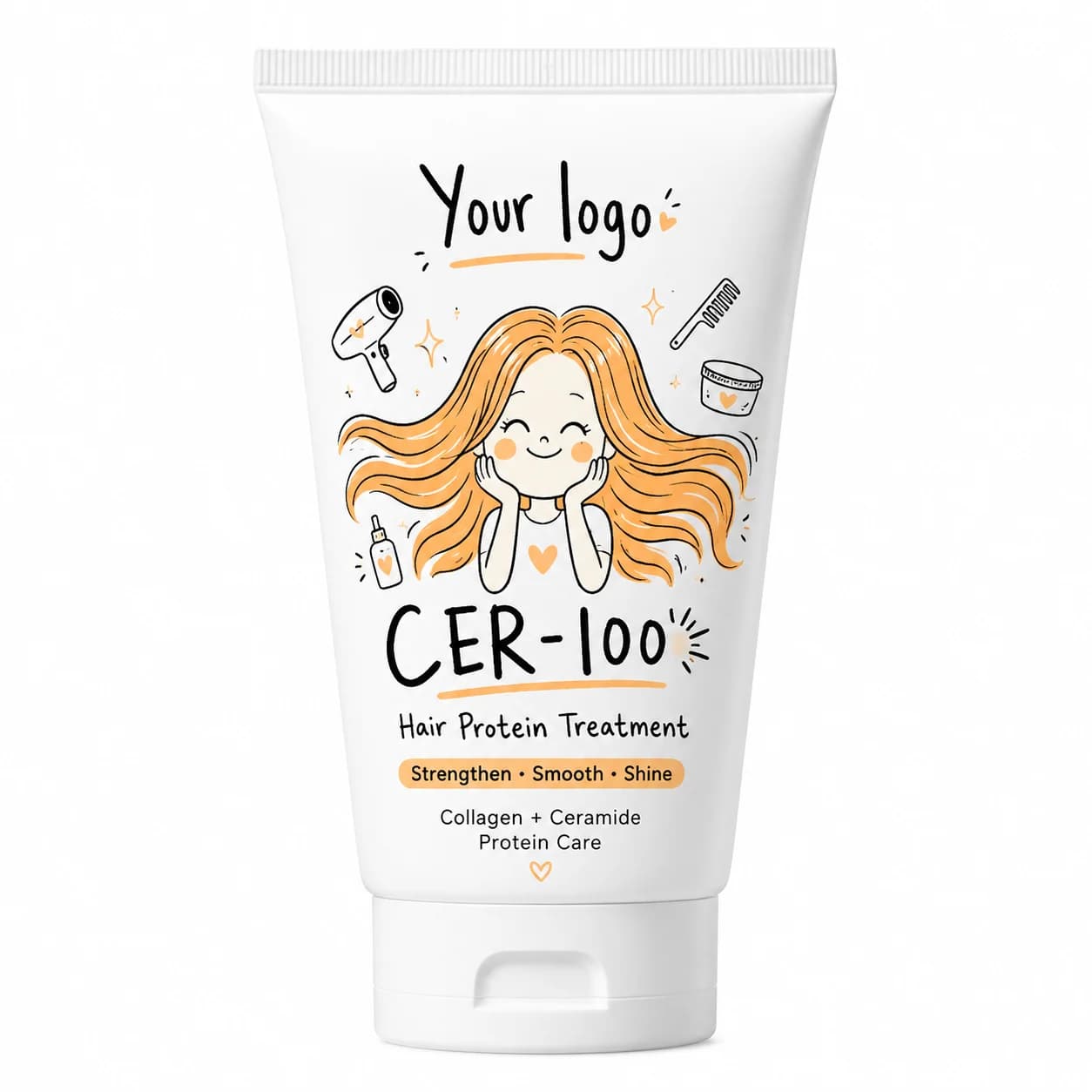 Your Logo collagen coating hair treatment packaging reference