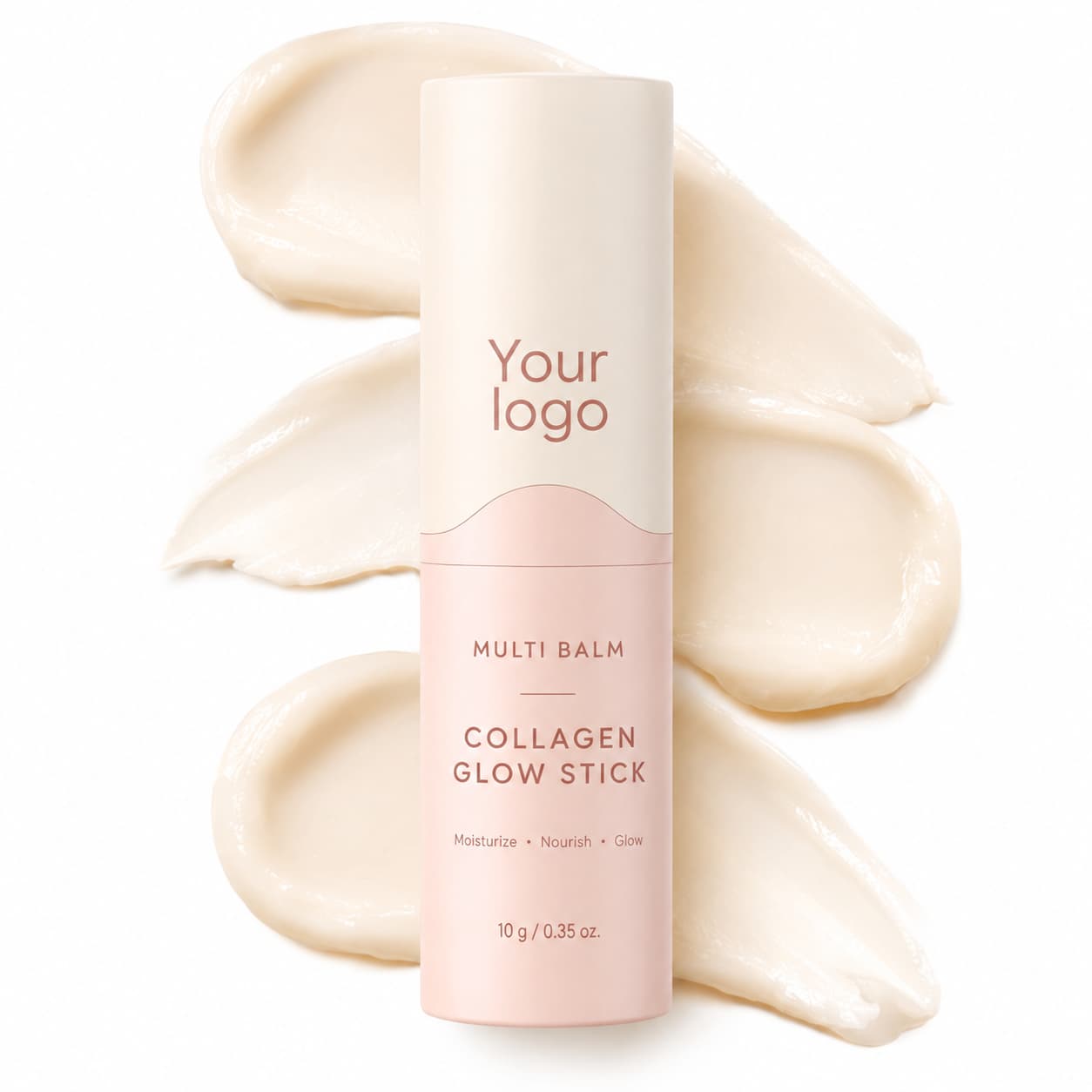 Your Logo collagen glow multi balm stick packaging reference