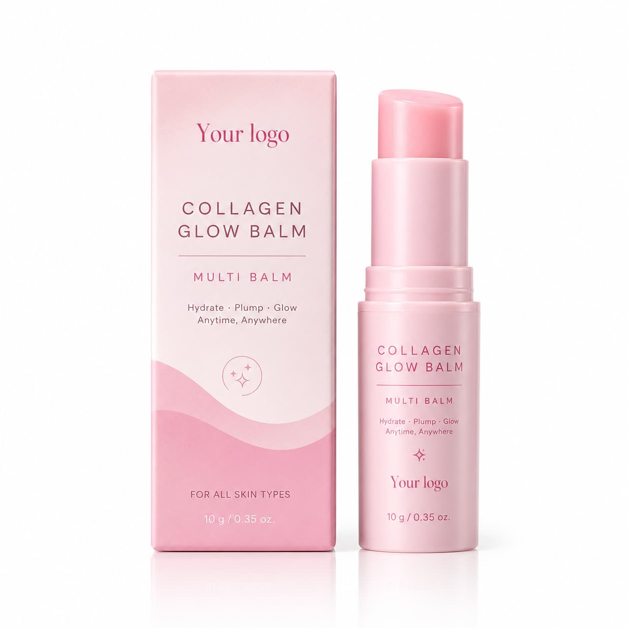 Your Logo collagen glow multi balm packaging reference