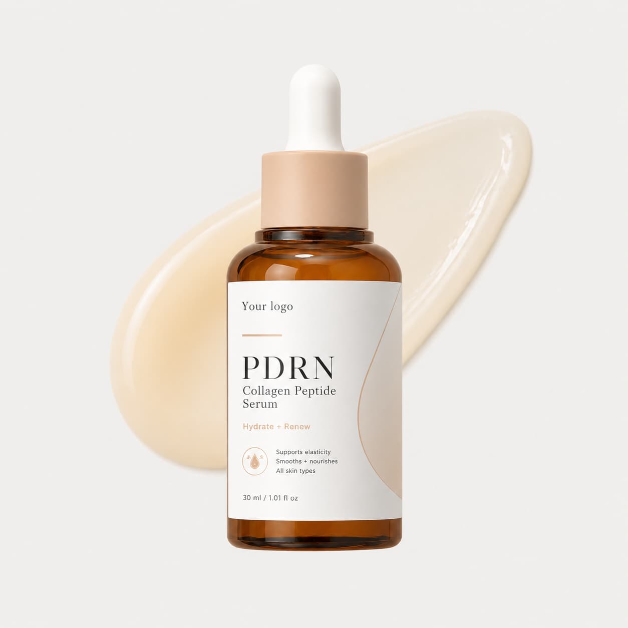 Your Logo collagen peptide serum packaging reference