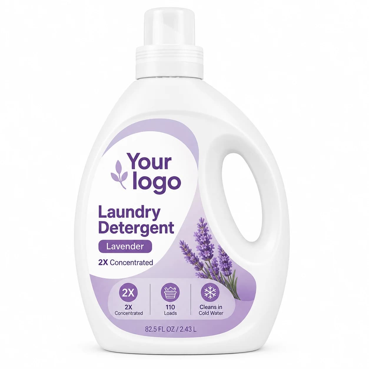 Your Logo concentrated lavender laundry detergent packaging reference
