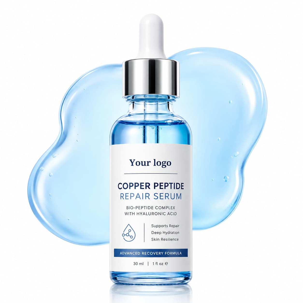 Your Logo copper peptide repair serum packaging reference