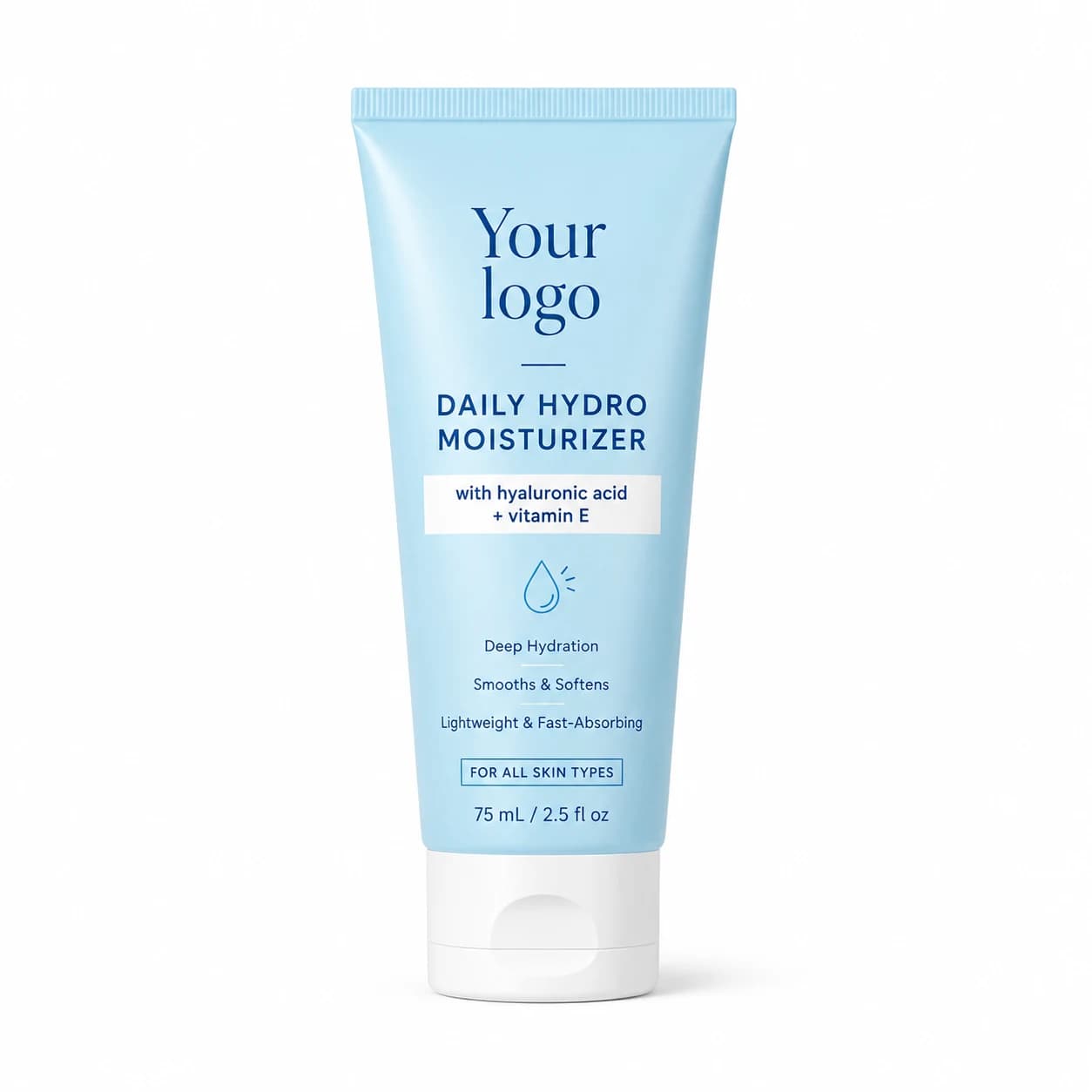 YOUR LOGO private-label daily hydro moisturizer packaging concept, 75 mL / 2.5 fl oz