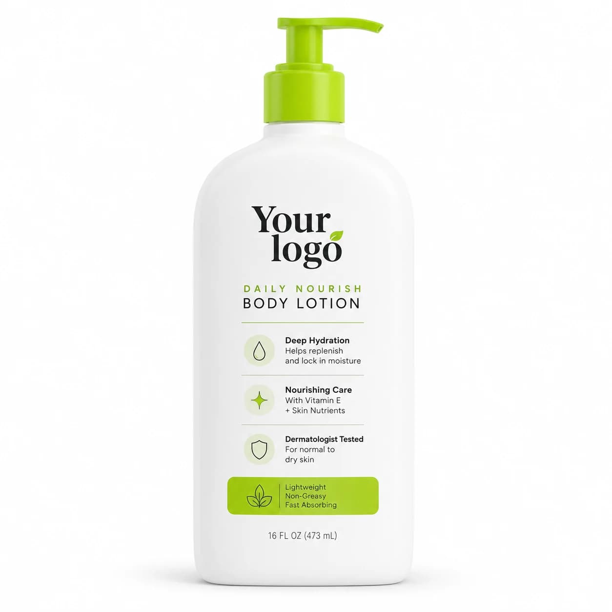 Your Logo daily nourish body lotion packaging reference