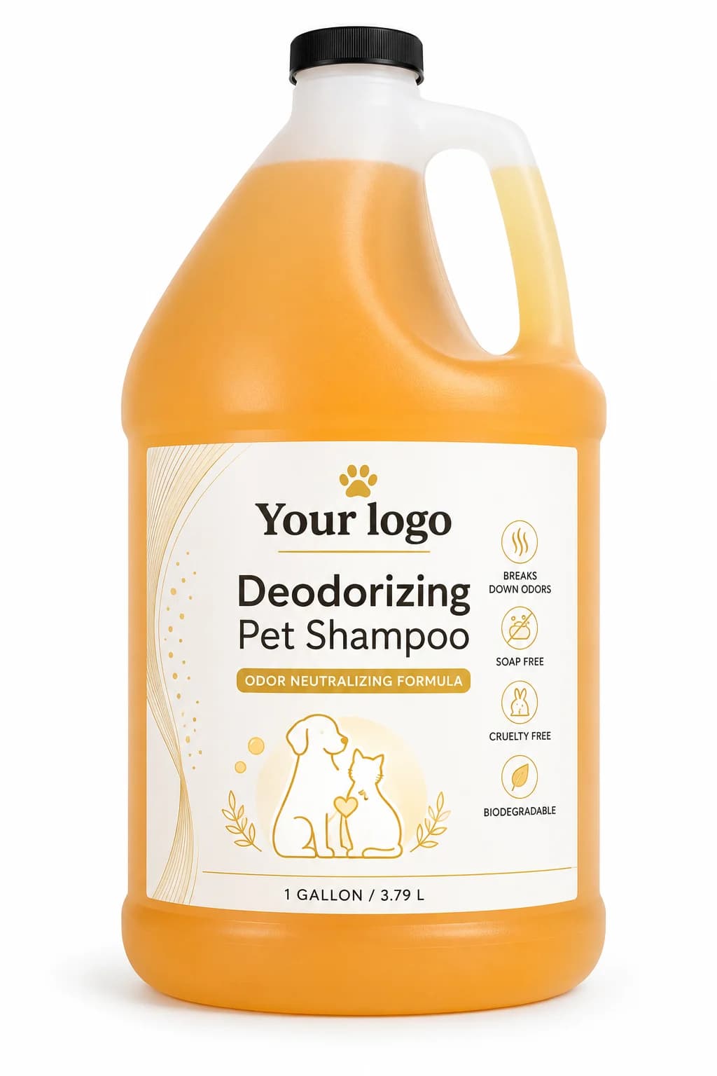 Your Logo deodorizing pet shampoo packaging reference