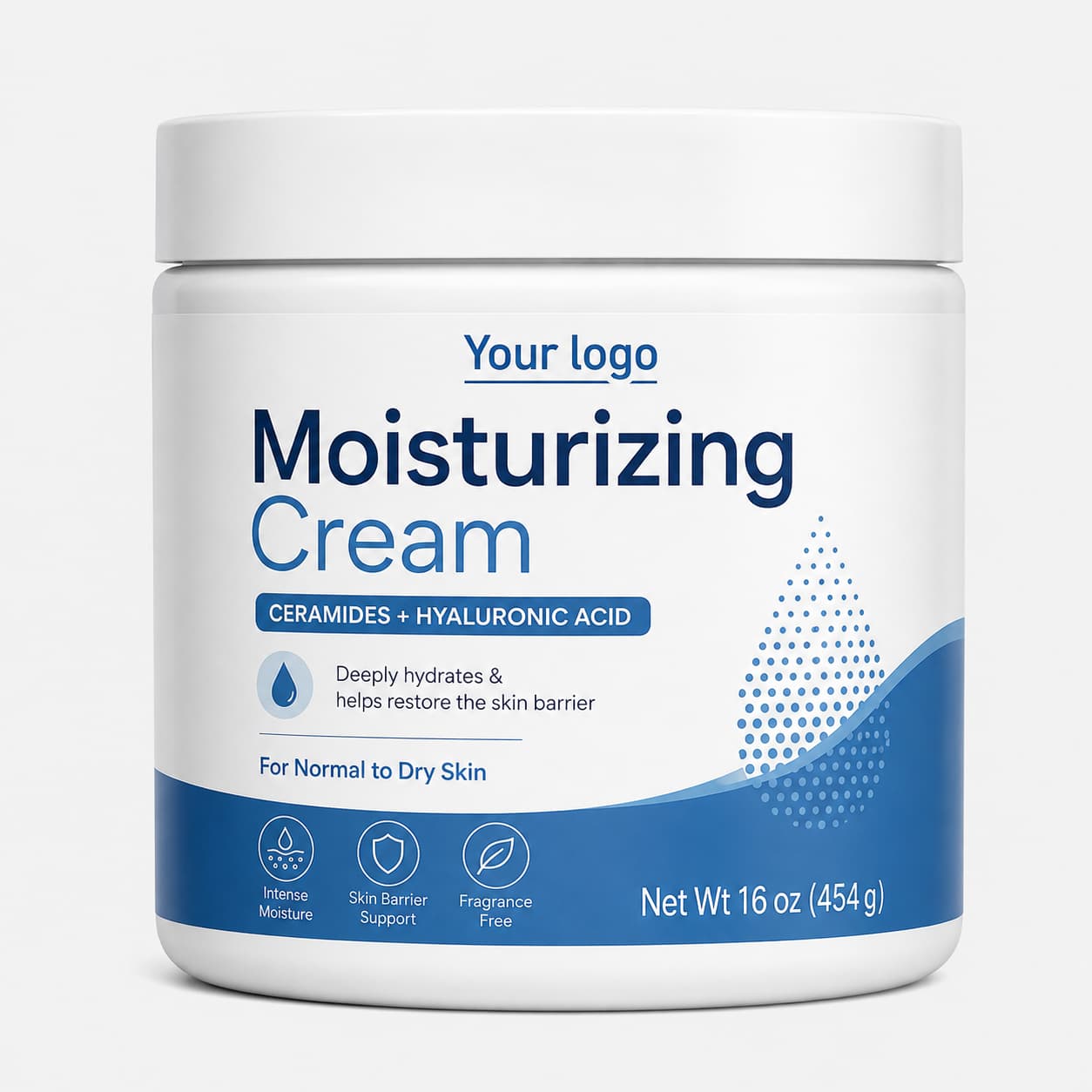 Your Logo face and body moisturizer packaging reference