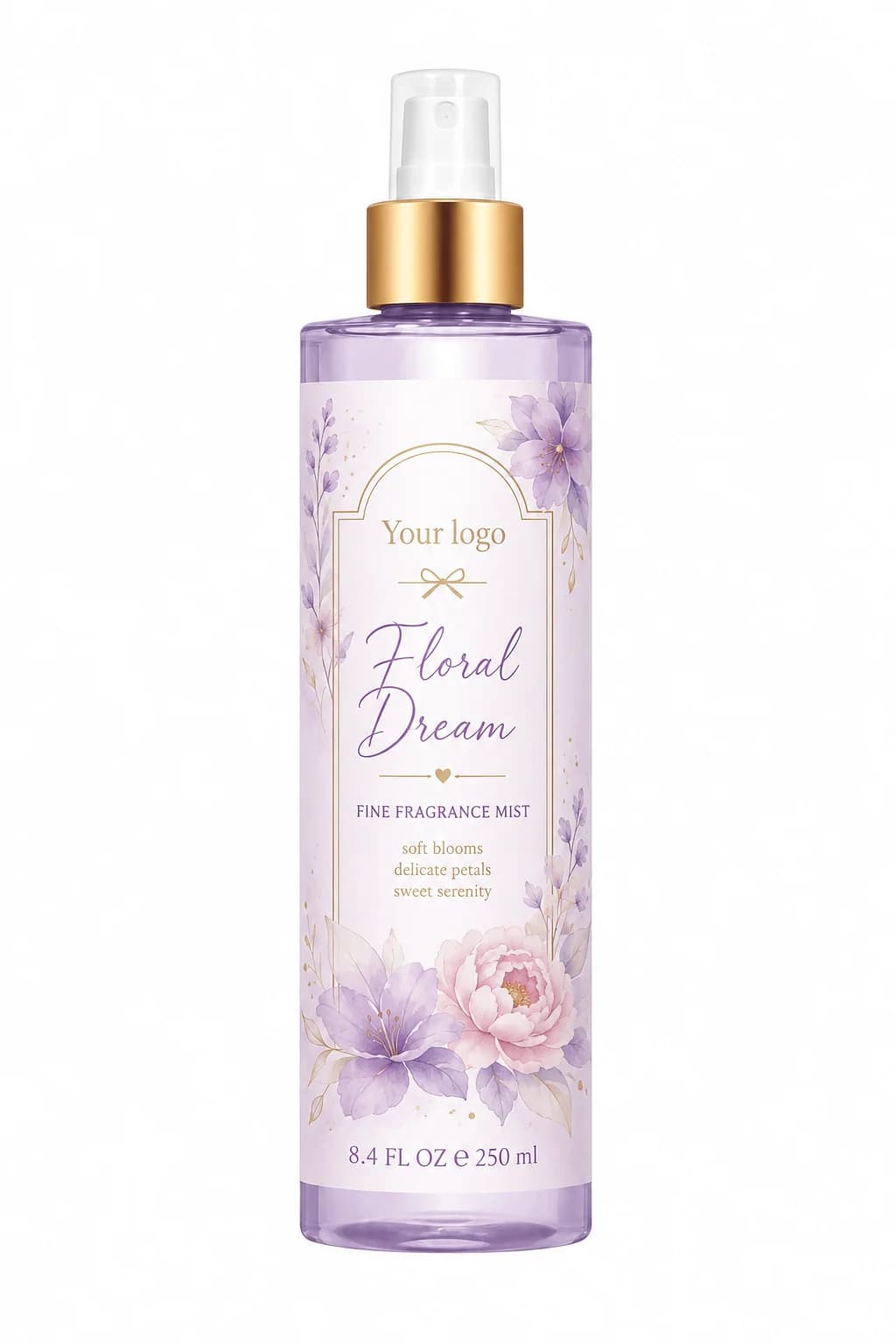 Your Logo floral dream fine fragrance mist packaging reference