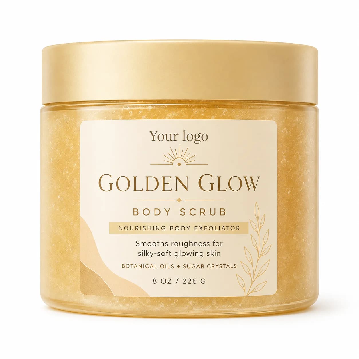 Your Logo glow getter body scrub packaging reference