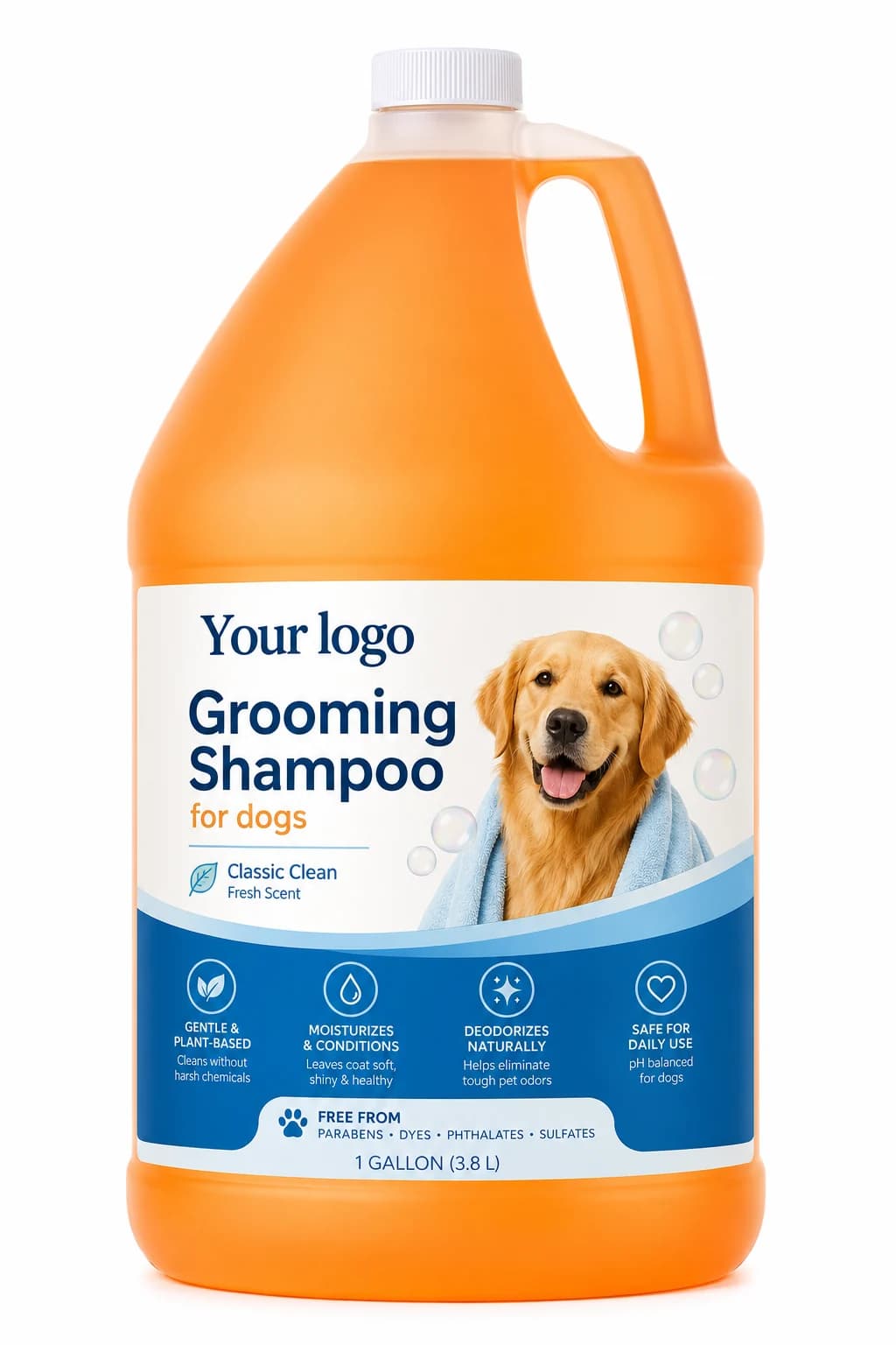 Your Logo grooming pet shampoo packaging reference