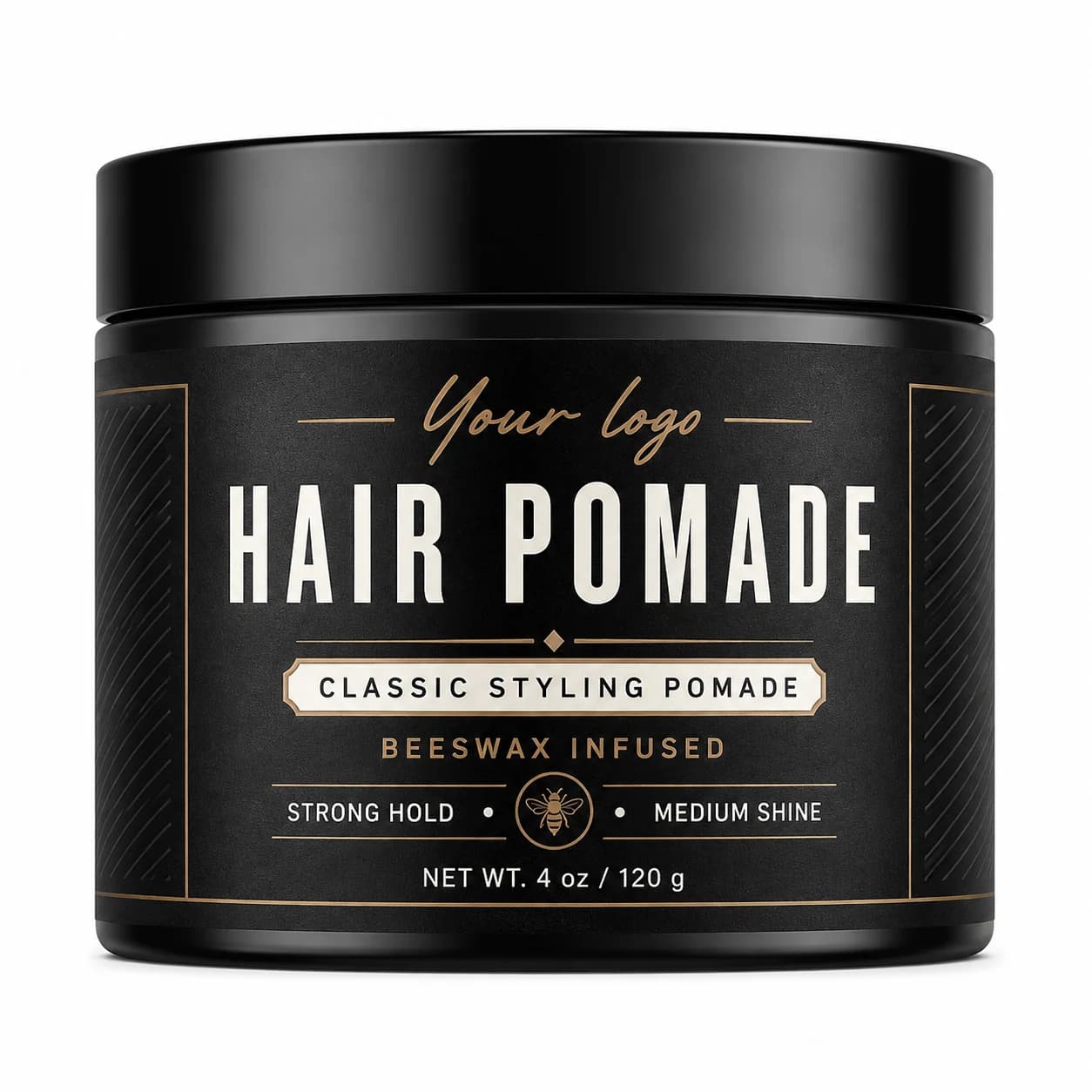 Your Logo hair pomade strong hold packaging reference