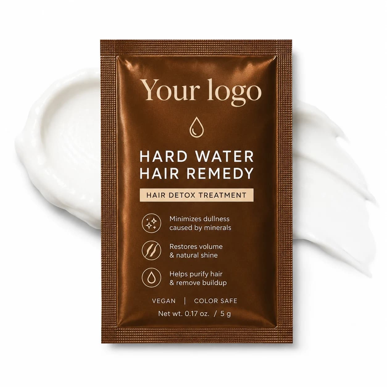 Your Logo hard water wellness hair remedy packaging reference