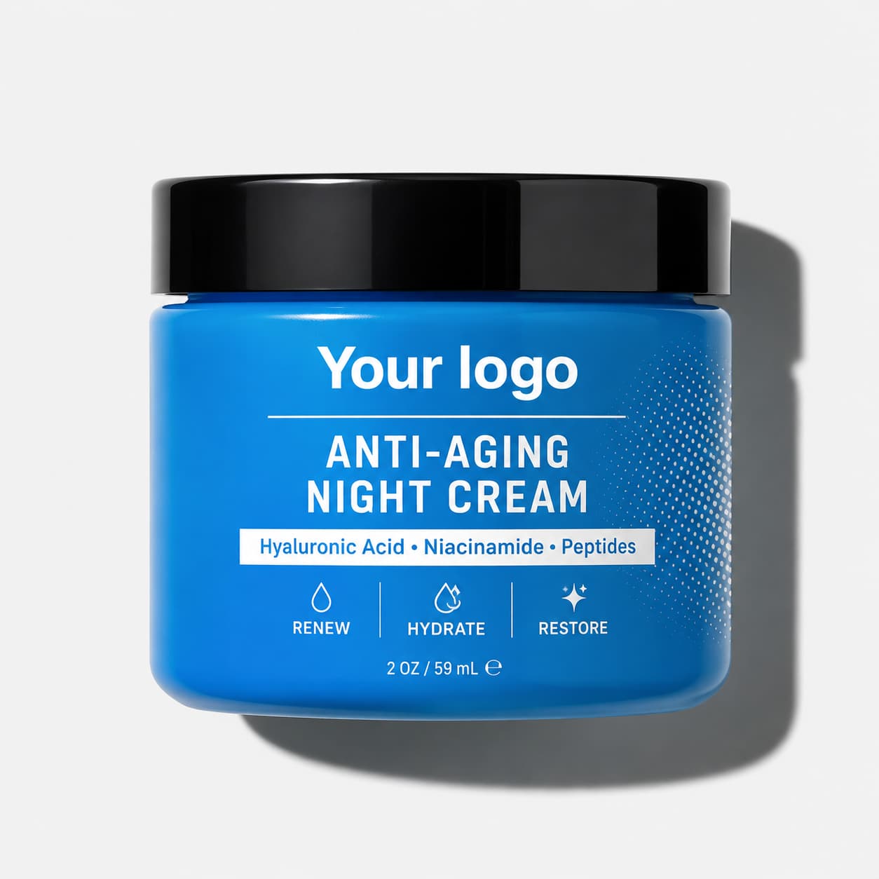 Your Logo hyaluronic peptide anti-aging night cream packaging reference