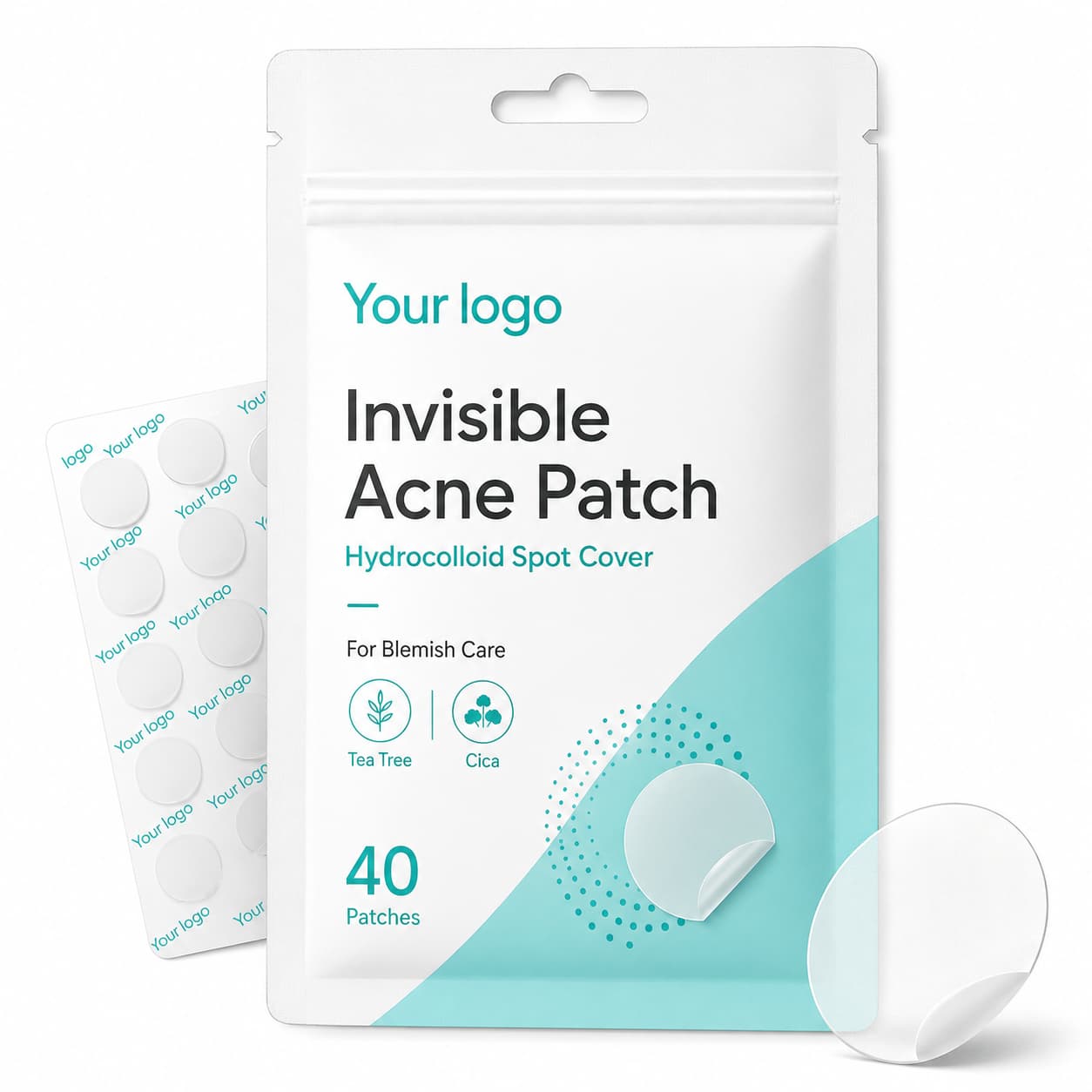 Your Logo hydrocolloid acne pimple patches packaging reference