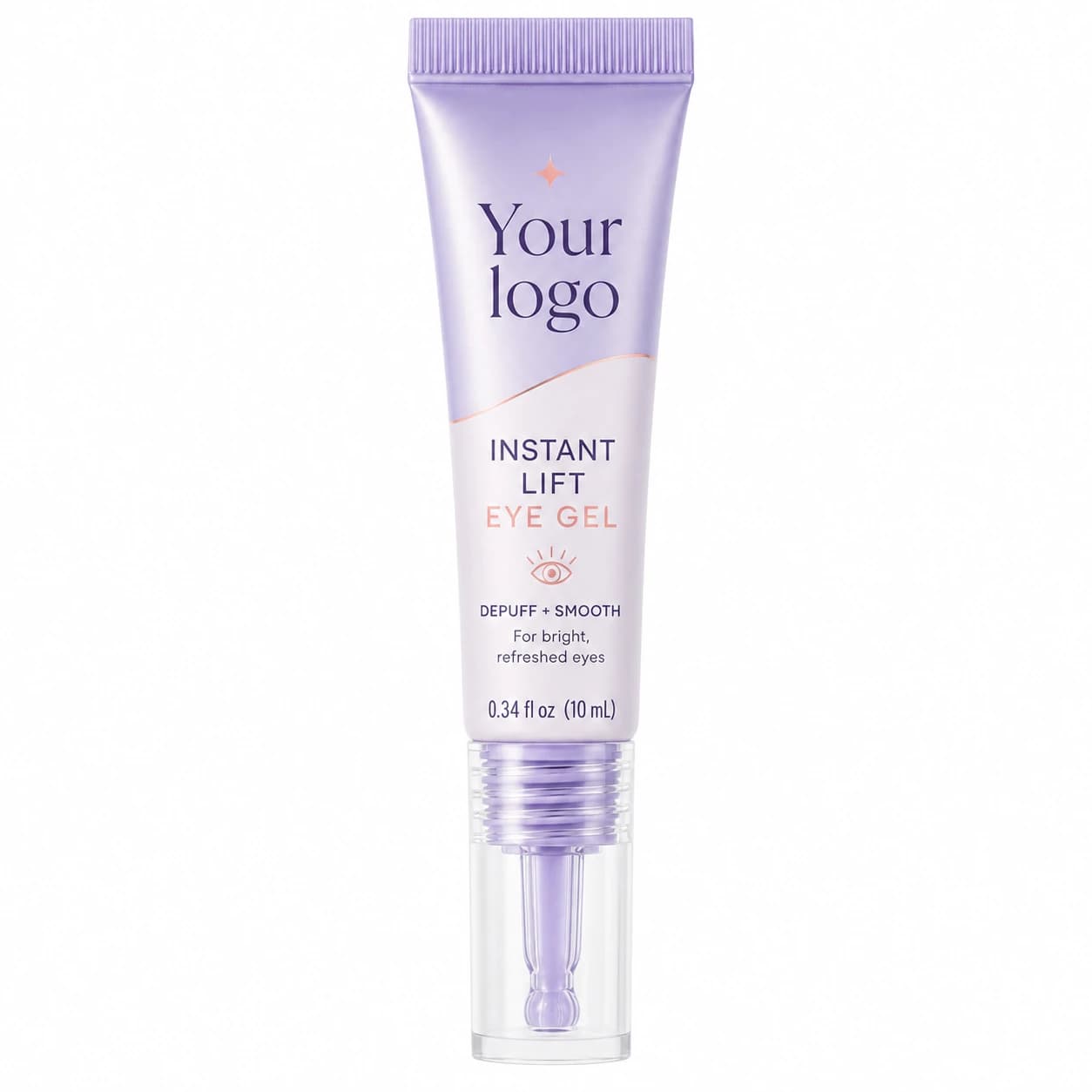 Your Logo instant lift depuffing eye gel tube and carton, 10 mL