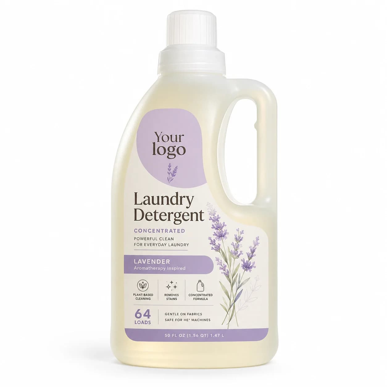 Your Logo lavender liquid laundry detergent packaging reference