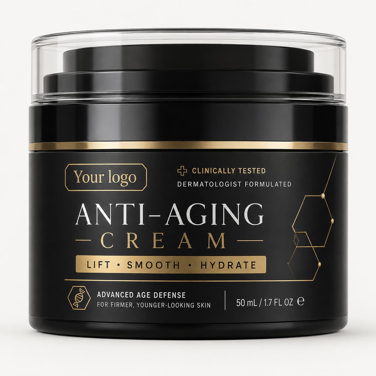 Your Logo men's anti-aging day and night face cream packaging reference