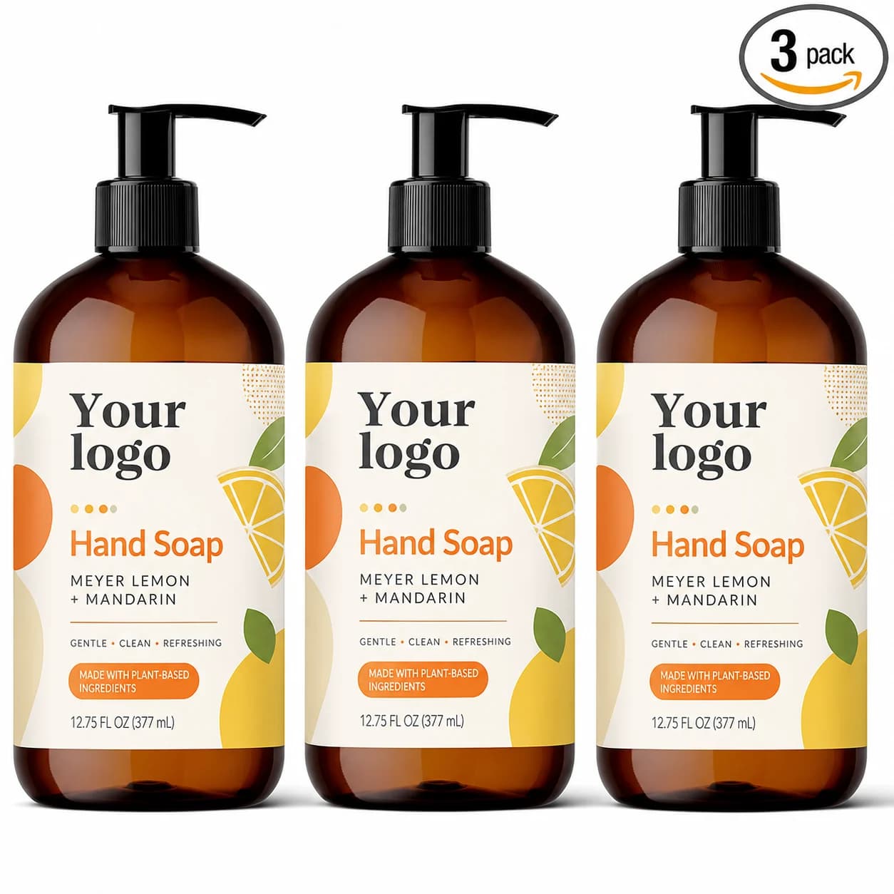 Your Logo meyer lemon mandarin hand soap packaging reference
