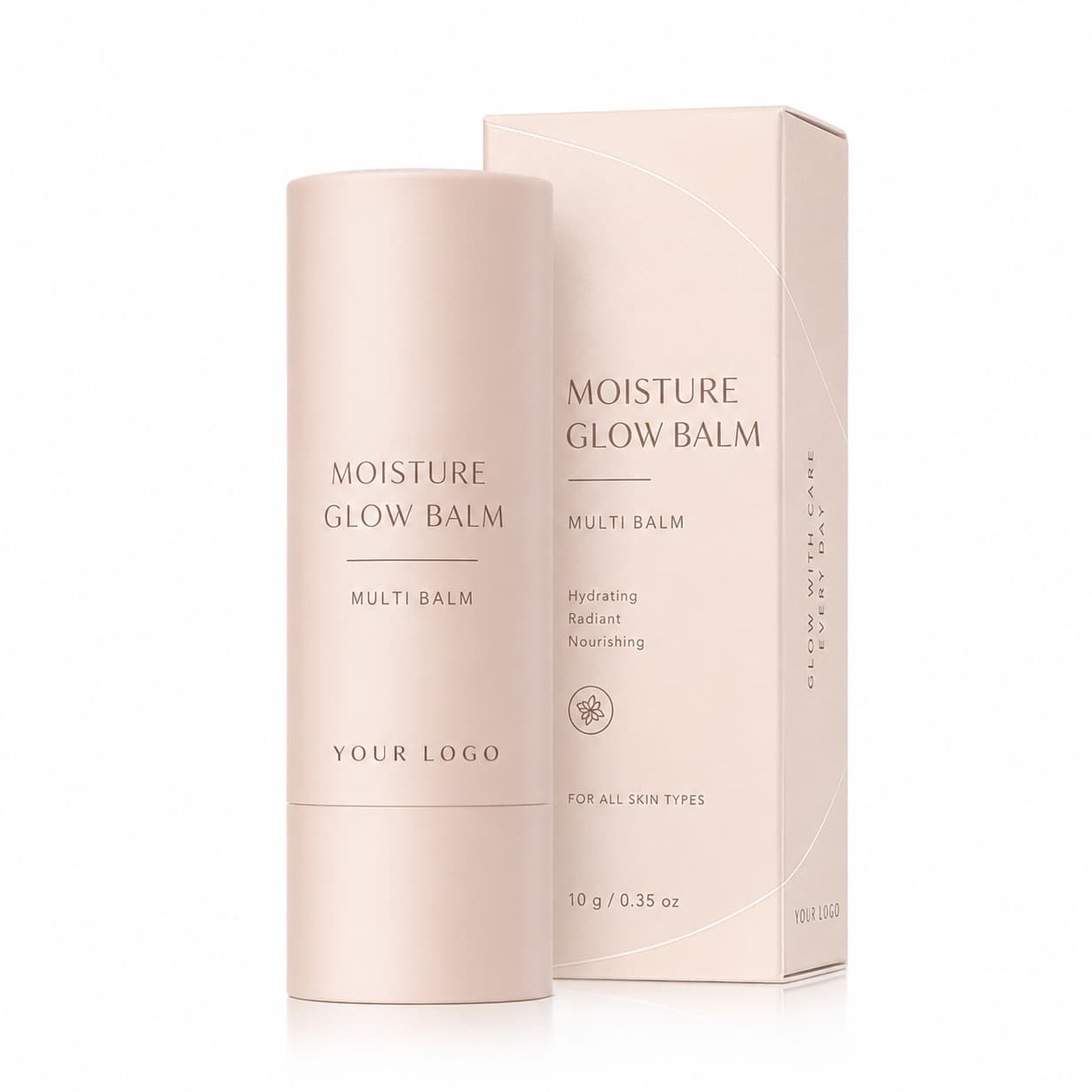 Your Logo moisture glow multi balm stick packaging reference