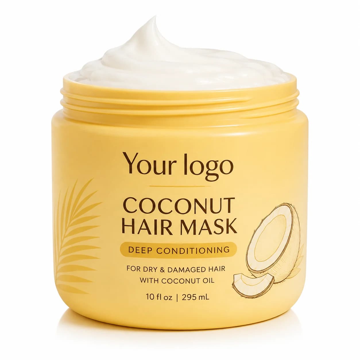 Your Logo moisturizing coconut oil hair mask packaging reference