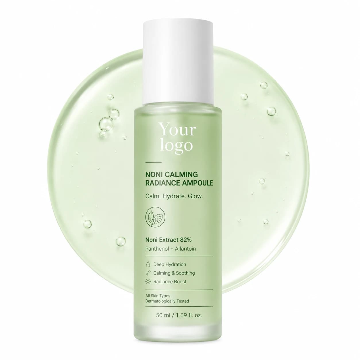YOUR LOGO private-label noni calming radiance ampoule packaging concept, 50 mL / 1.69 fl oz