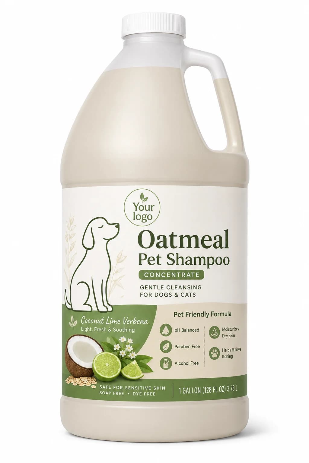 Your Logo oatmeal pet shampoo packaging reference
