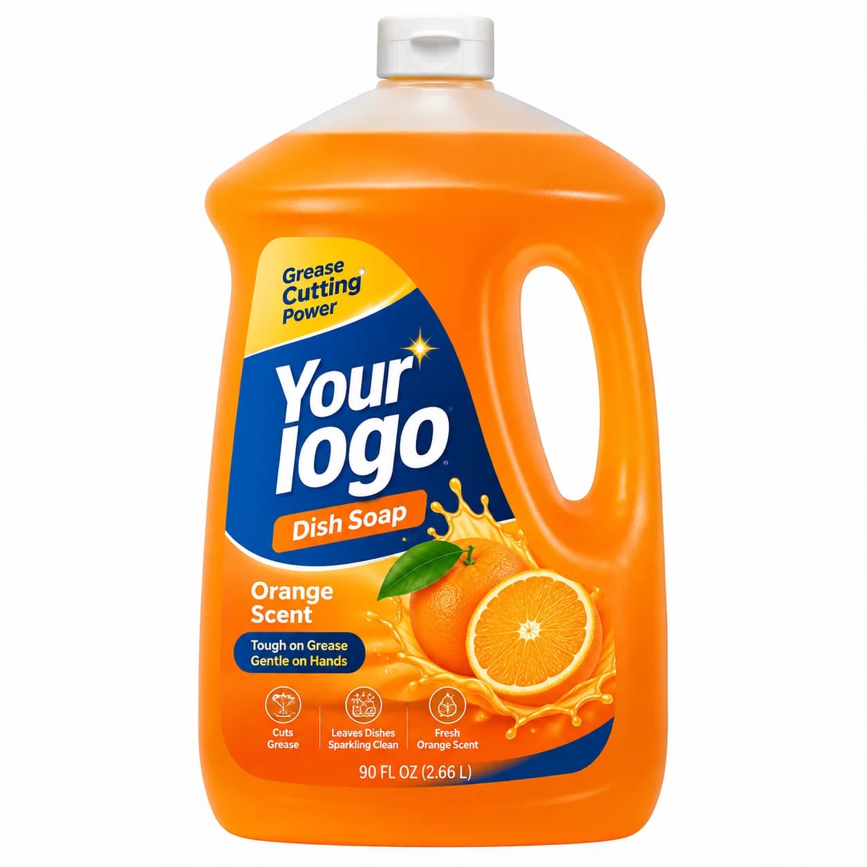 Your Logo orange scent liquid dish soap packaging reference