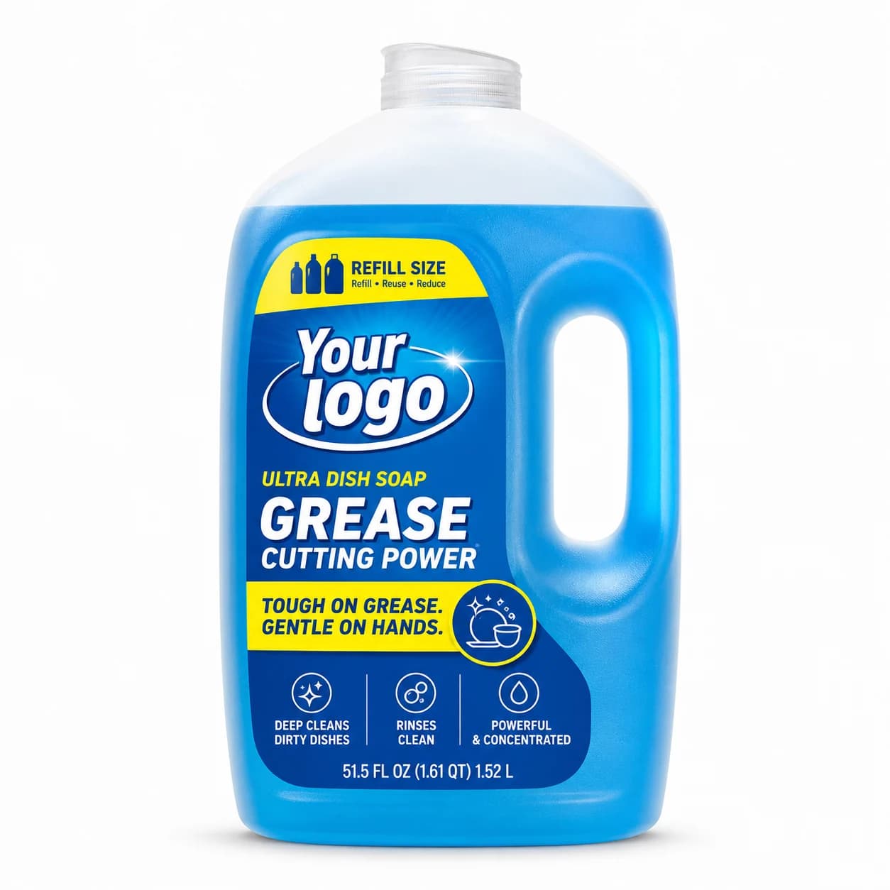 Your Logo original blue grease-cutting dishwashing detergent packaging reference