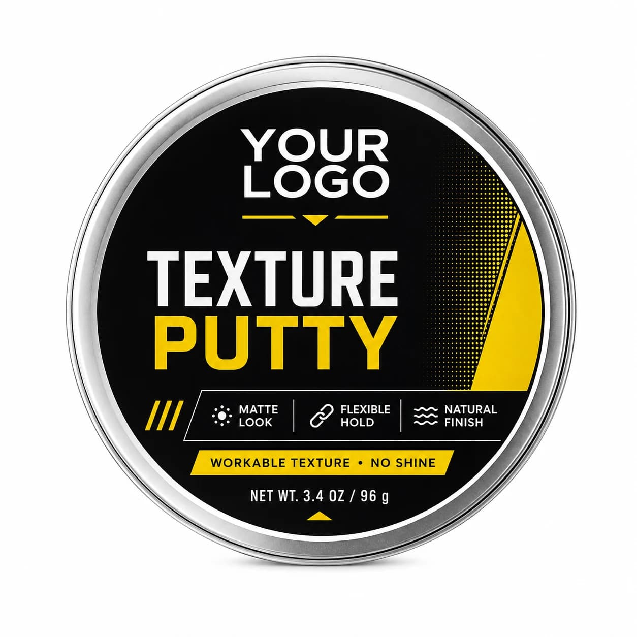 Your Logo flexible hold hair putty packaging reference