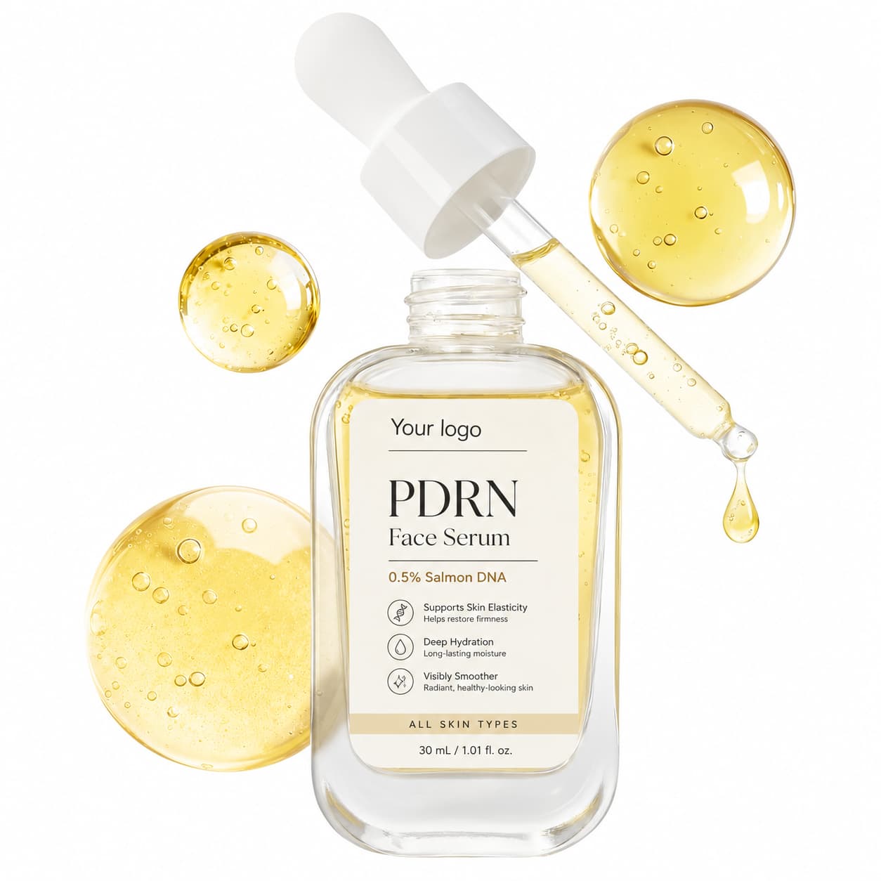 Your Logo pdrn 0.5% salmon dna face serum packaging reference