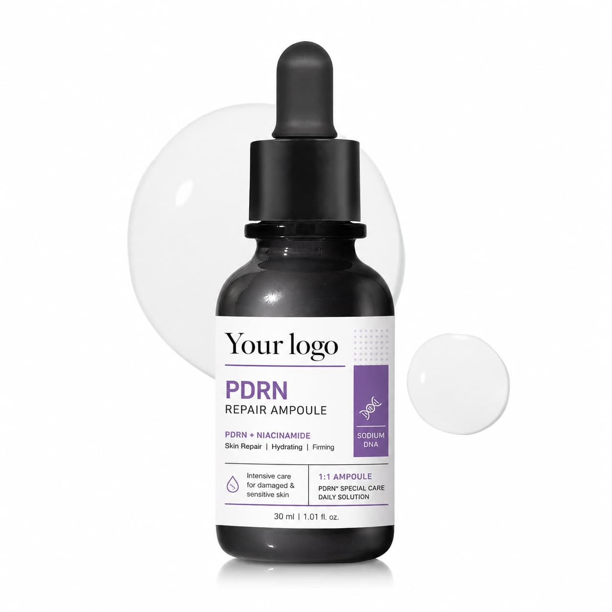 Your Logo pdrn niacinamide repair ampoule packaging reference