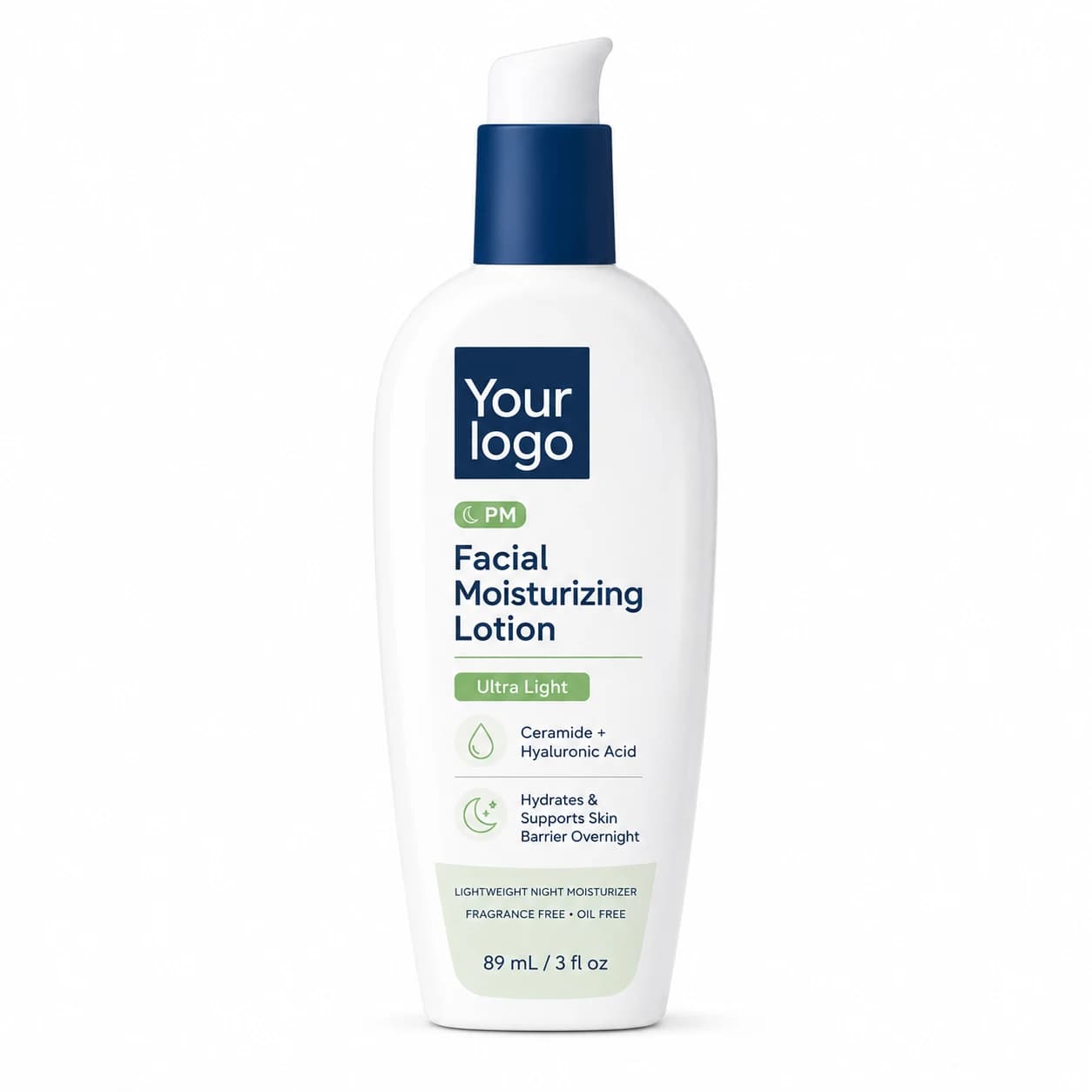 YOUR LOGO private-label pm facial moisturizing lotion packaging concept, 89 mL / 3 fl oz
