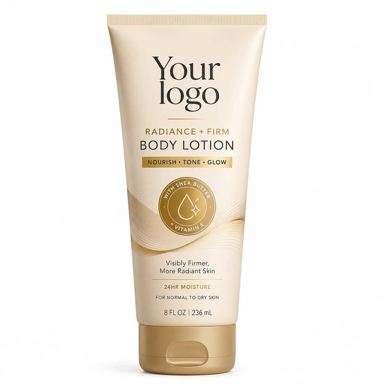Your Logo radiance and firm body lotion packaging reference