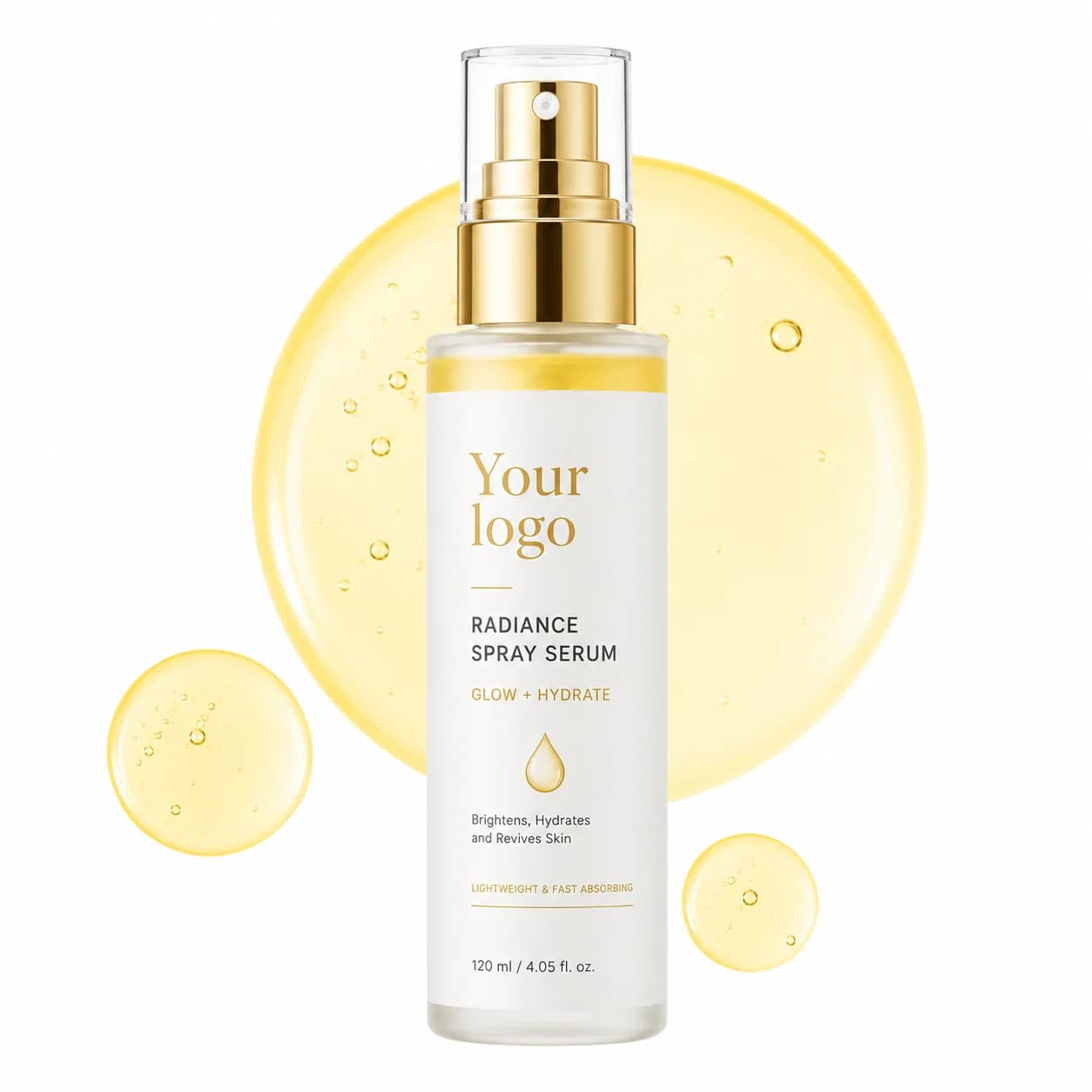 YOUR LOGO private-label radiance spray serum packaging concept, 120 mL / 4.05 fl oz