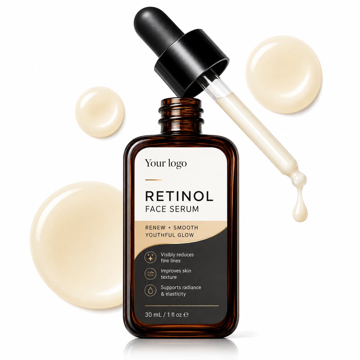 Your Logo retinol resurfacing face serum packaging reference