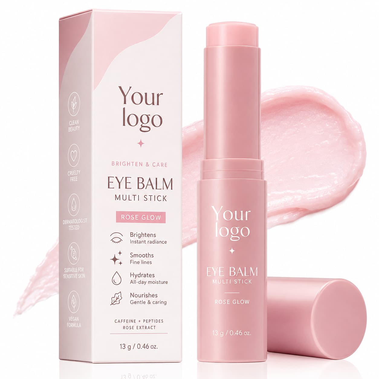 Your Logo rose glow eye balm multi stick packaging reference