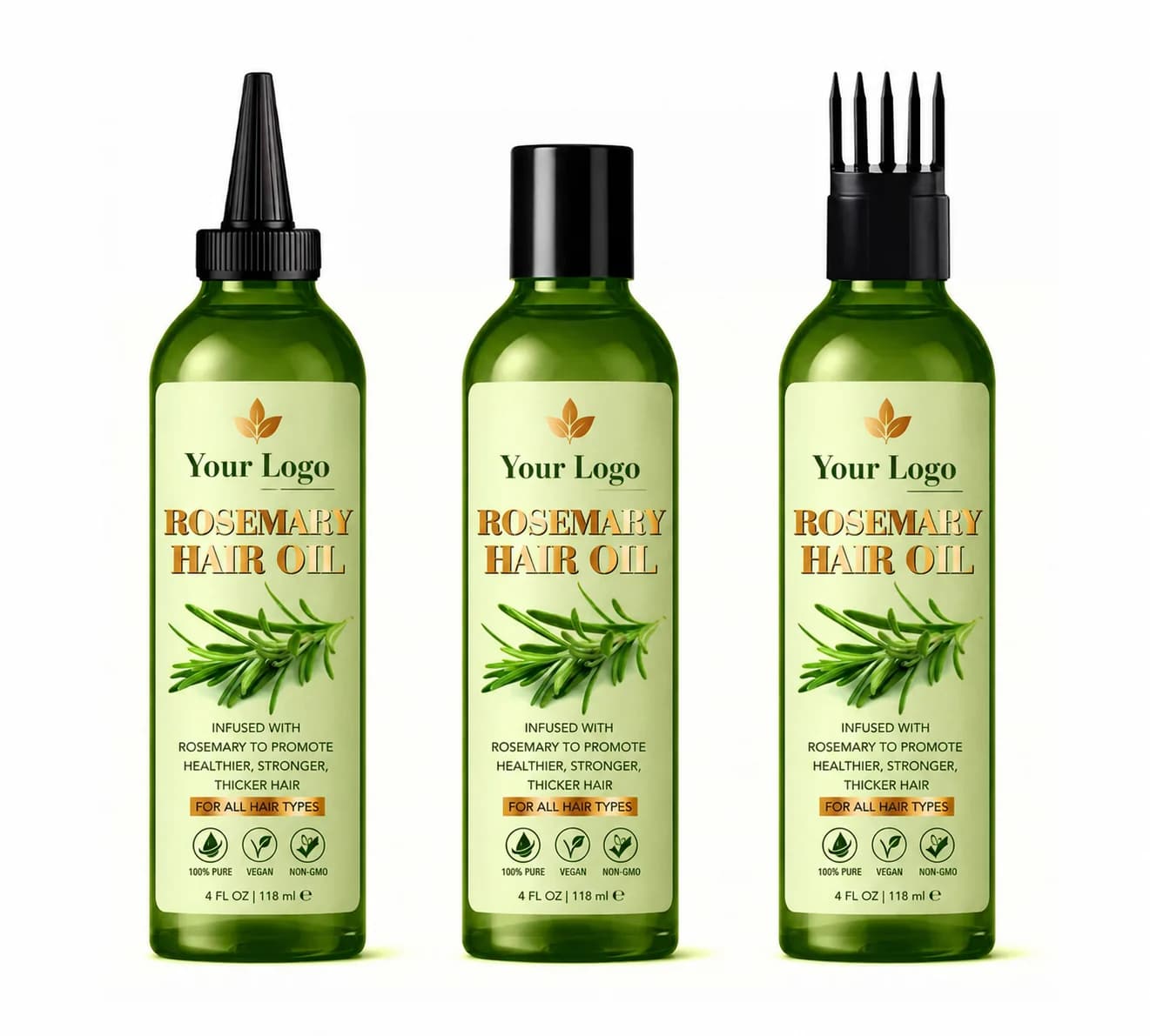Your Logo rosemary hair oil packaging reference