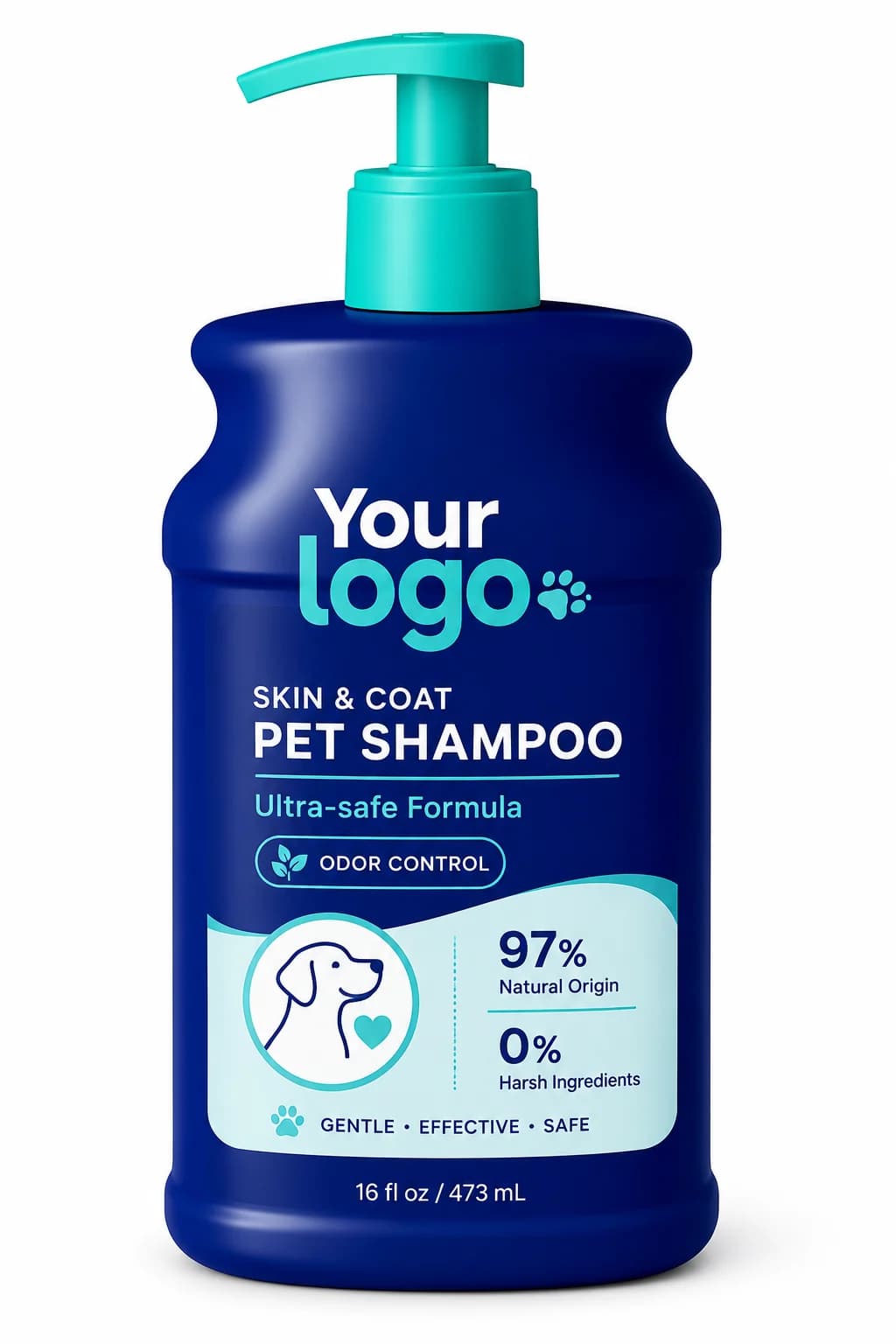 Your Logo sensitive skin pet shampoo packaging reference